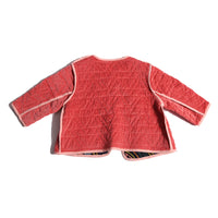 girls reversible corduroy cotton jacket in red