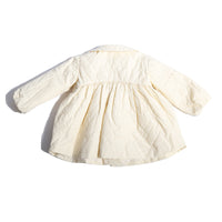 baby girl white taffeta tufted blouse coat shirt