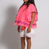 TOULA PLEATED CAPE BLOUSE