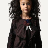 ESTRELLA DRAPED BOW BLOUSE