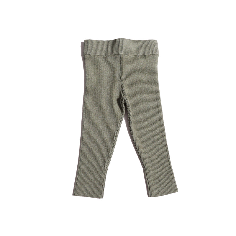 baby green knit cotton ribbed leggings