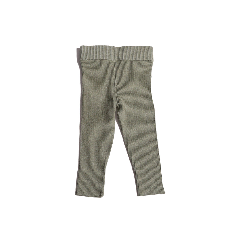 baby green knit cotton ribbed leggings