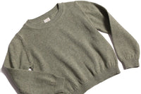 baby knit green cotton crew neck basic top