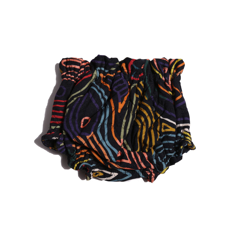 baby cotton corduroy padded bloomer shorts in multicolor print