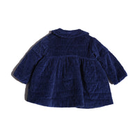 baby girl blue cotton corduroy tufted blouse coat shirt