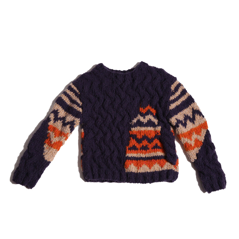 PATCHWORK FAIR ISLE ABSTRACT PULLOVER