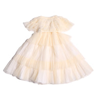 girls white tulle gown length dress