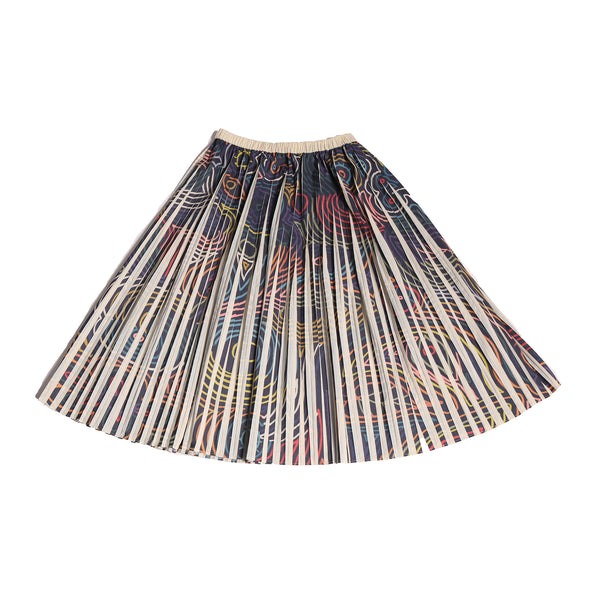 girls pleated taffeta skirt with all over print