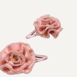 RIBBON FLOWER HAIR CLIPS (SET OF 2)