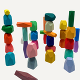 RAINBOW FACETED WOOD BLOCK TOYS