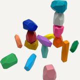 RAINBOW FACETED WOOD BLOCK TOYS