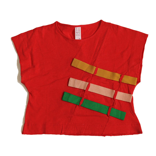 BOX FIT TEE WITH CINCHING RIBBON
