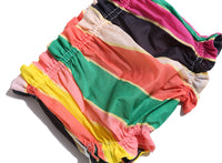 baby bloomers, shorts, ruffle, stripe, rainbow