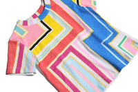 unisex, print, tee, t-shirt, short sleeve, rainbow, stripe, frank Stella, detail