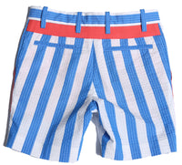 boys, shorts, stripes, seersucker, blue, white, back