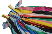 maxi, dress, stripe, rainbow, girls, ruffle, sleeveless, suspended, stripe