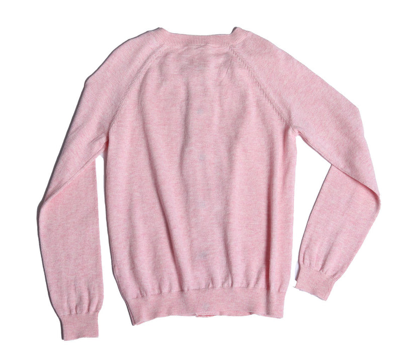 sweater, cardigan, knit, pink, petal, pink detail, snap buttons  Edit alt text