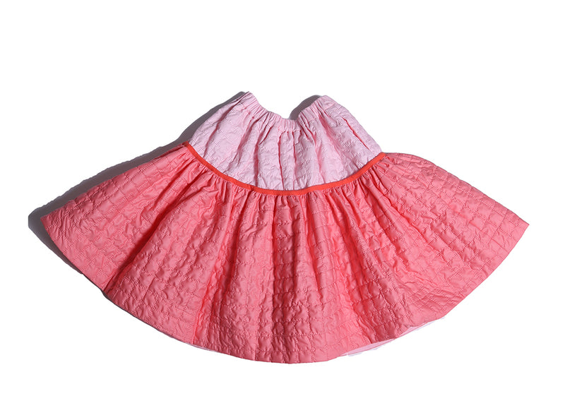 girls, skirt, pink, petal, tufted, two-tone, long skirt