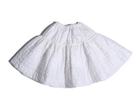 girls, skirt, white, tufted, elastic waist, long skirt