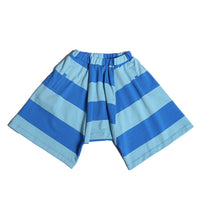 girls, shorts, skort, elastic waist, stripe, blue