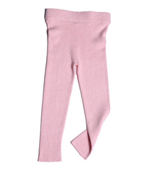 unisex, girls, legging, ribbed, soft, cotton, yarn, knit, pajama, pink