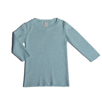 knit tops, unisex, girls, knitwear, green, foam, soft, cotton yarn, front, 3/4 sleeve